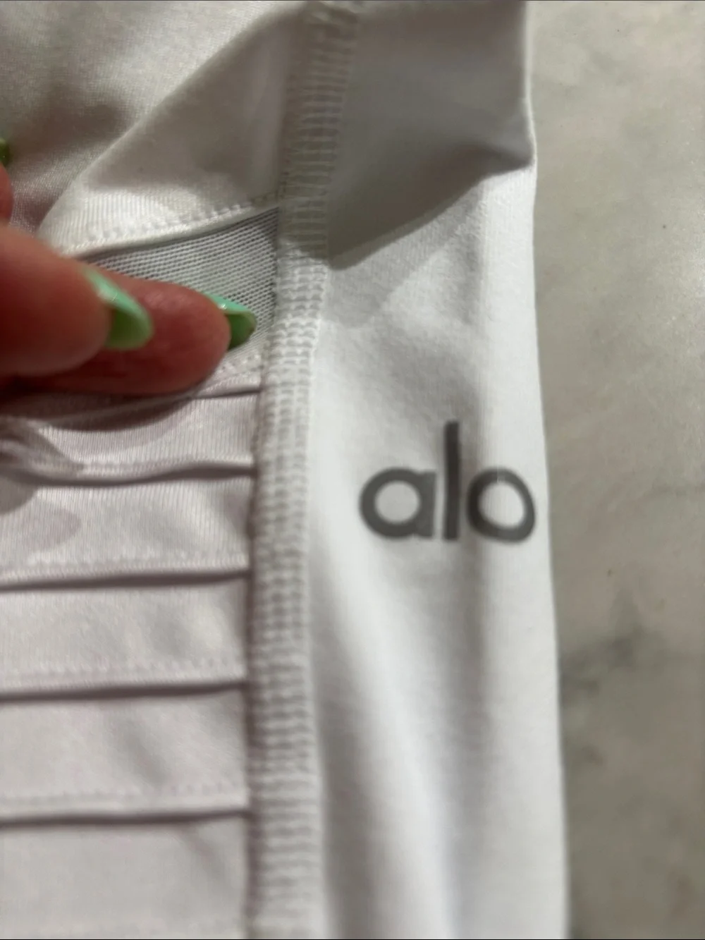 ALO Yoga White Leggings with Side moto panels
